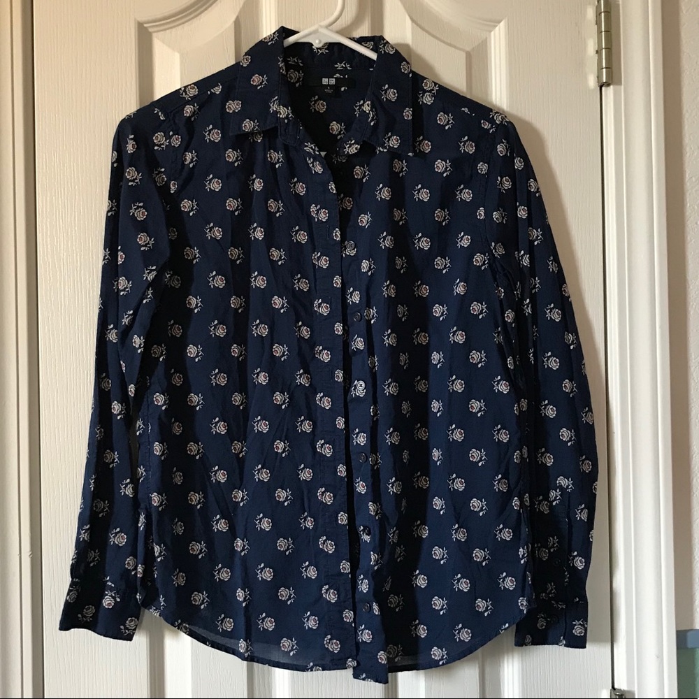 Uniqlo floral button down shirt